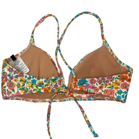 J Crew Bikini Top/Bottom Rainbow Bloom Matching Solid Lilac Bottoms Med/Small - Picture 4 of 13